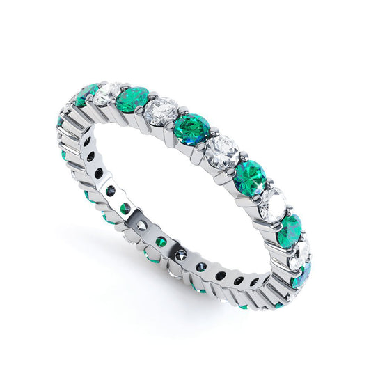 ALTERNATE EMERALDS & CLEAR FULL ETERNITY BAND