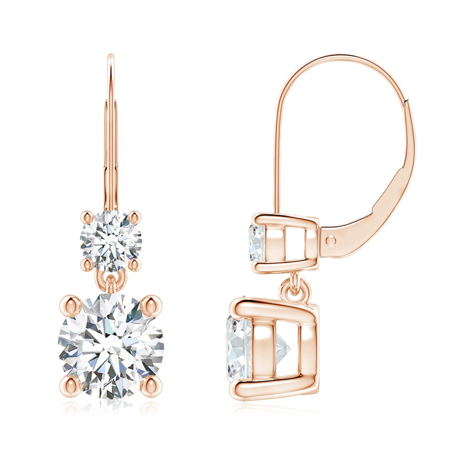 2CT DOUBLE ROUND DROP EARRINGS