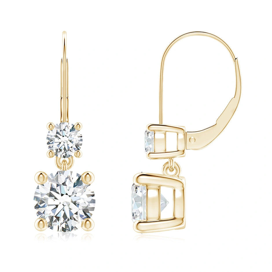 2CT DOUBLE ROUND DROP EARRINGS