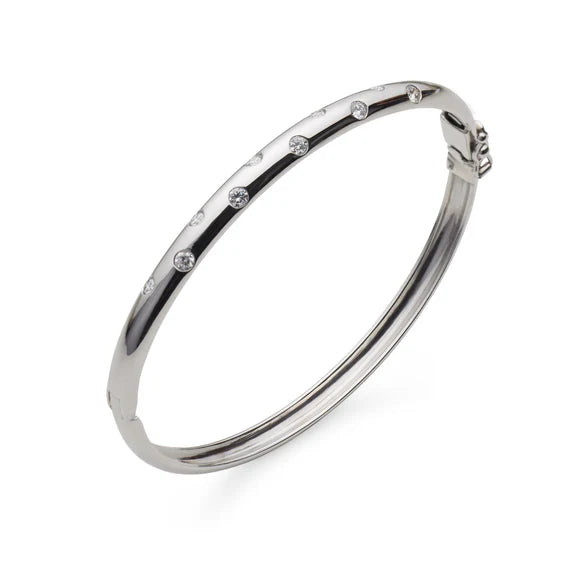 BEZEL-SET BRILLIANT-CUT BANGLE