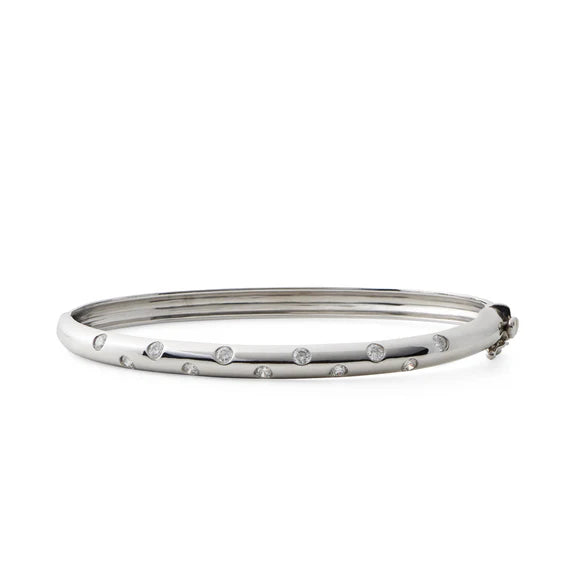 BEZEL-SET BRILLIANT-CUT BANGLE