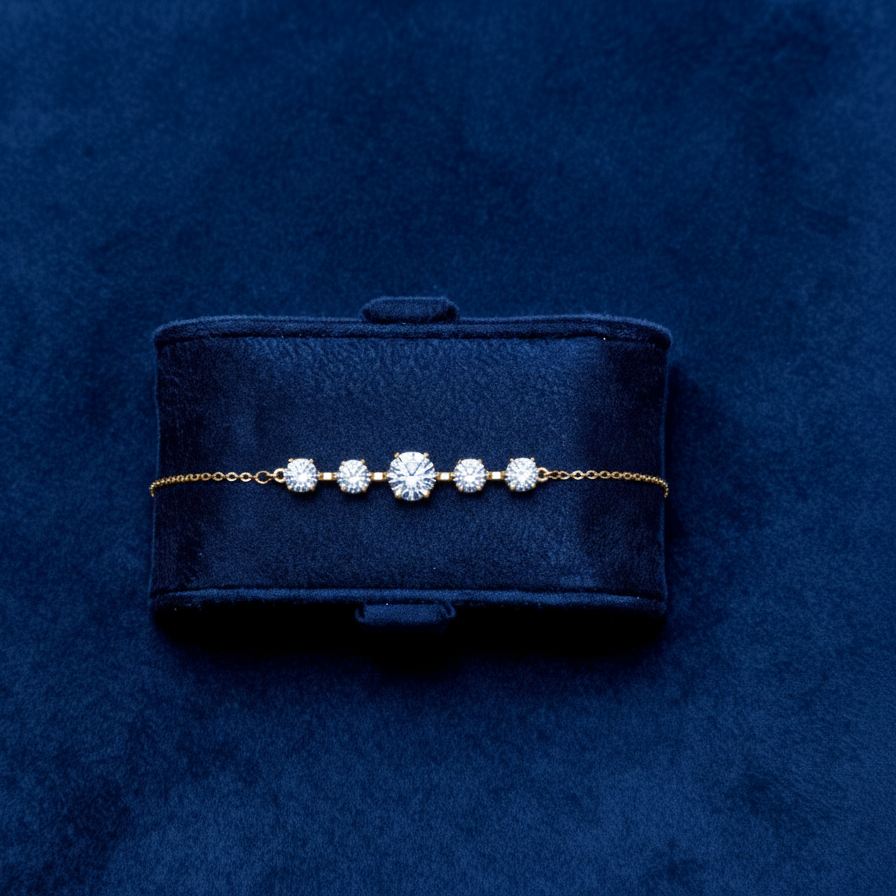 سوار أماني مويسانيتي – ذهبي – لون D – VVS1