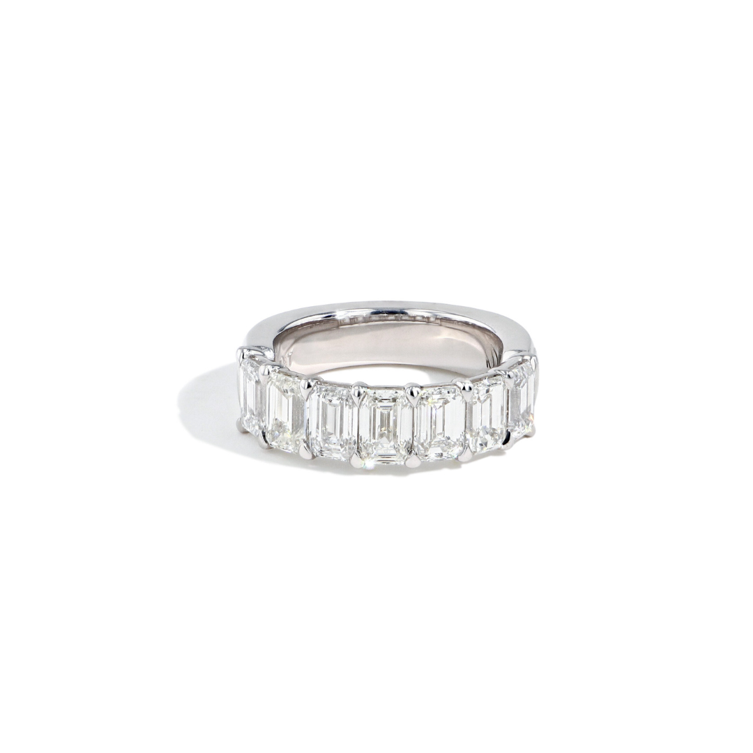 EMERALD CUT HALF ETERNITY BAND