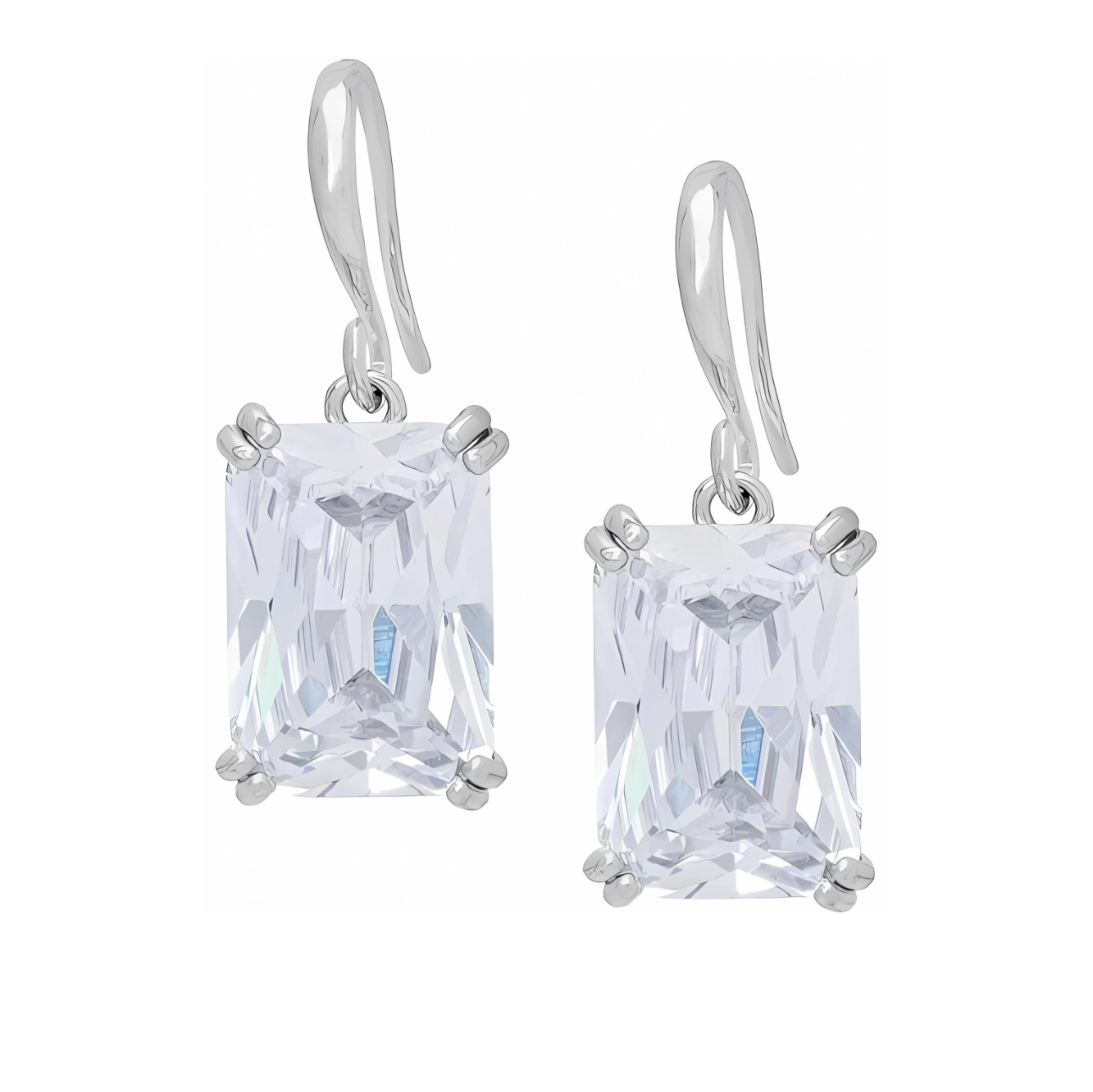 RADIANT CUT SHEPHERD HOOK DROP EARRINGS