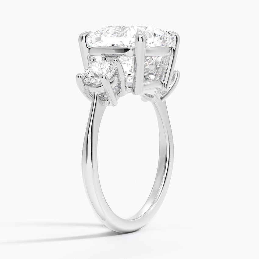 CUSHION & ROUND THREE DIAMOND RING