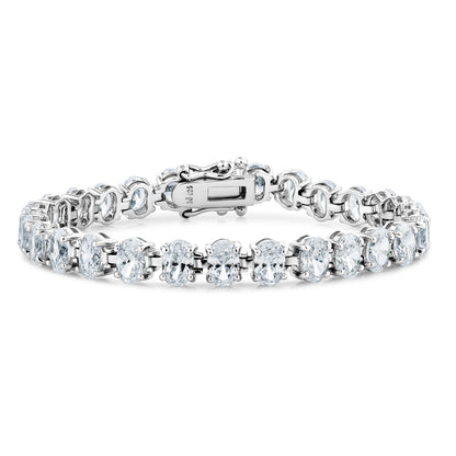 6MM OVAL CUT TENNIS BRACELET - WHITE GOLD