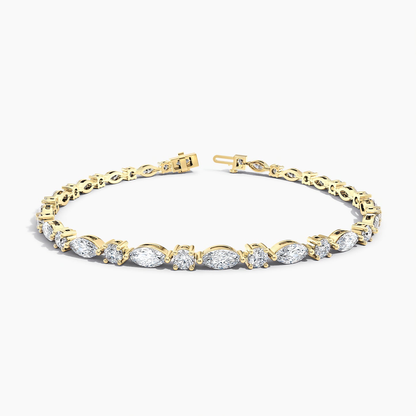 MARQUISE & BRILLIANT CUT TENNIS BRACELET - GOLD