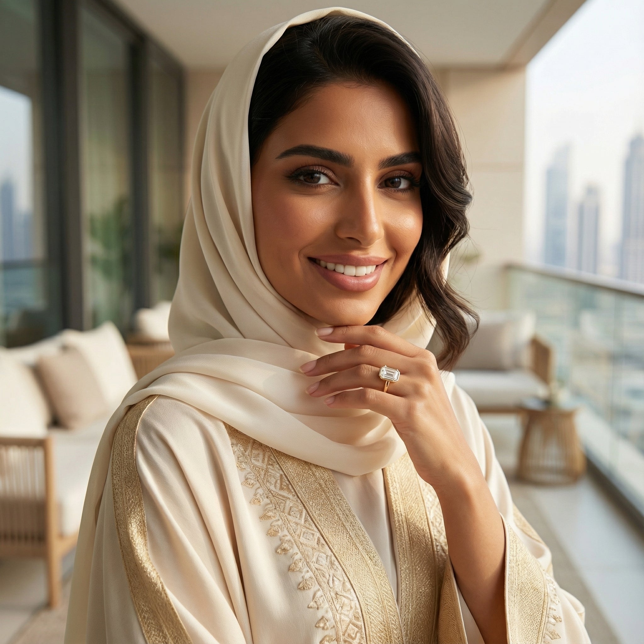 خاتم آيلا مويسانيت – ذهبي – لون D – VVS1