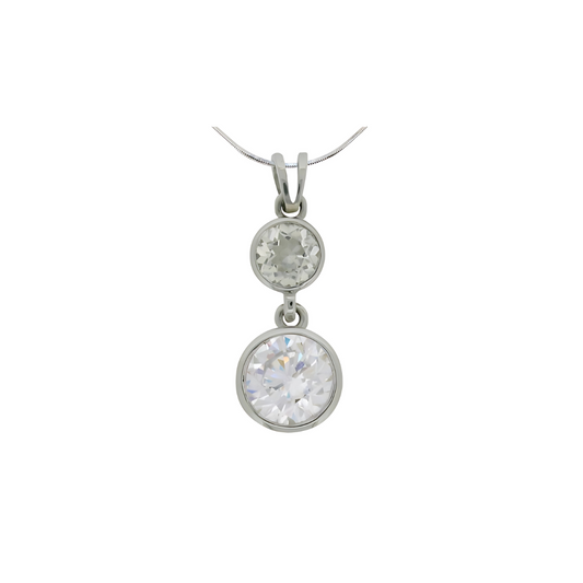 DROP ROUND BRILLIANT BEZEL SET PENDANT