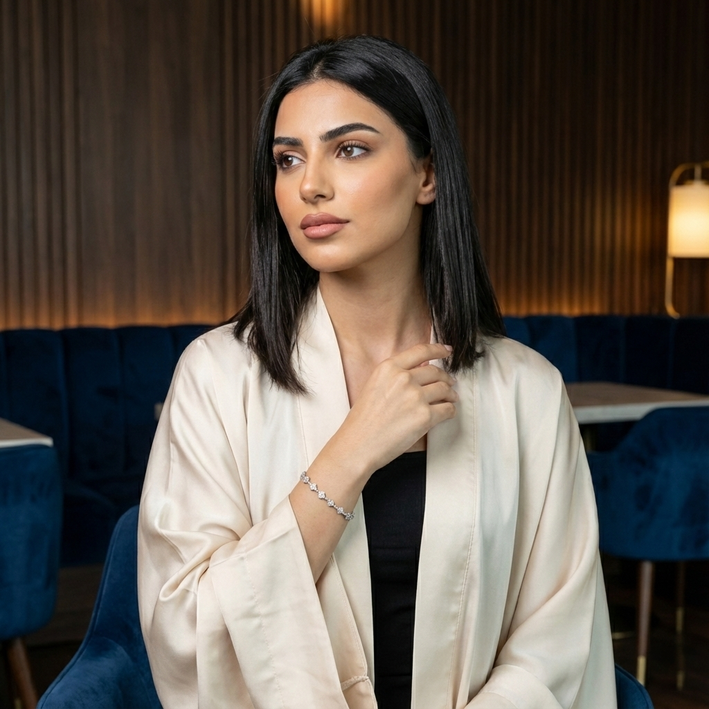 سوار رانيا من المويسانيت – ذهب أبيض – لون D – VVS1