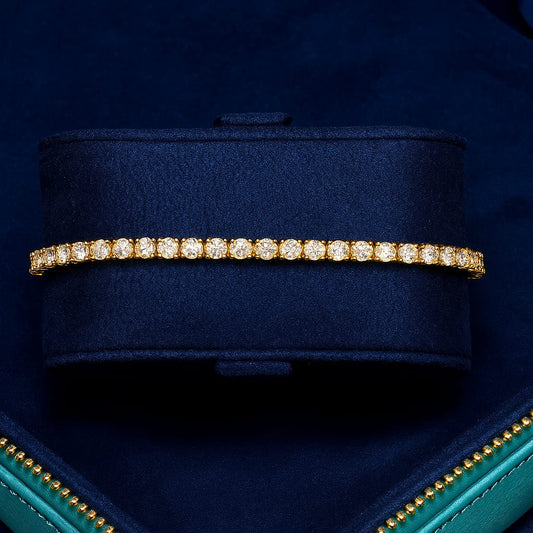 3MM MOISANNITE TENNIS BRACELET - GOLD - D COLOR - VVS1