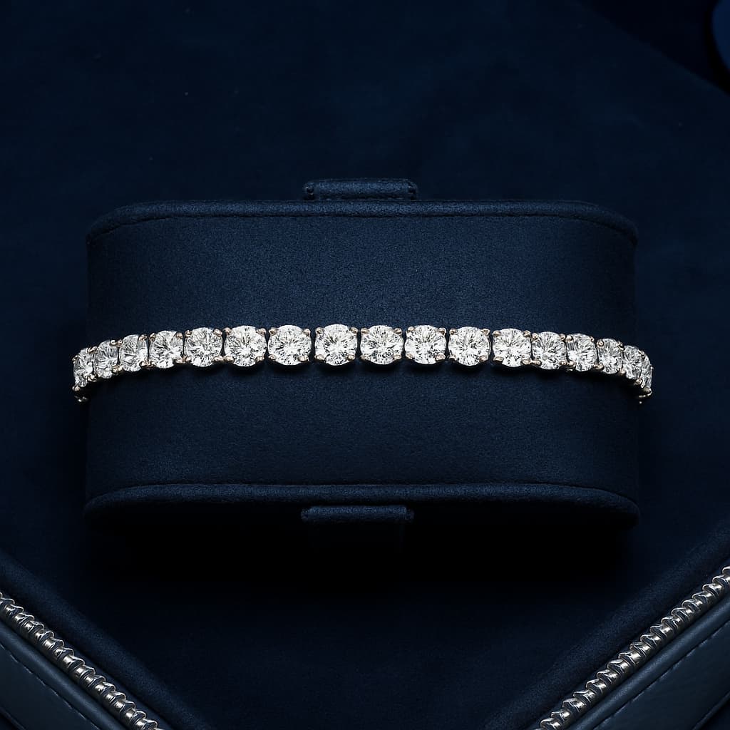 MEN'S 4MM MOISSANITE TENNIS BRACELET - SILVER