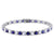 BLUE SAPPHIRE & ALTERNATING CLEAR BRILLIANT TENNIS BRACELET