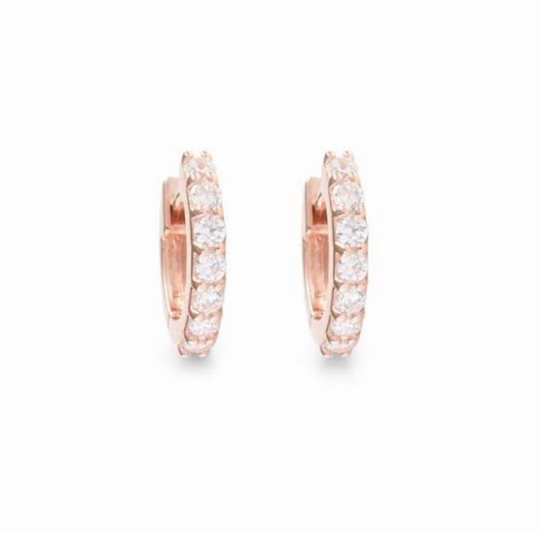 5 DIAMOND BRILLIANT HOOP EARRINGS