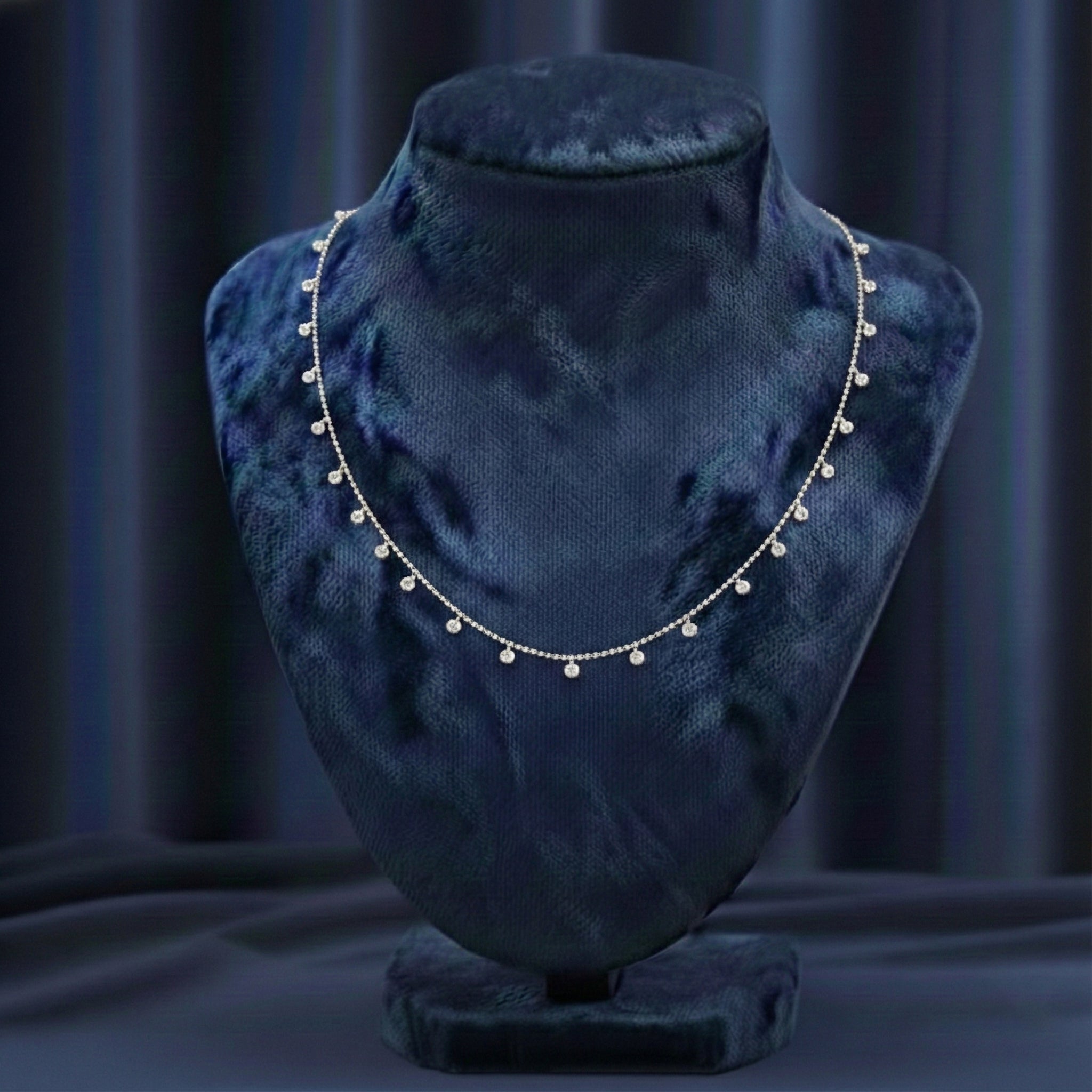 قلادة لين الميسانيت المتدلية – ذهب أبيض – لون D – VVS1