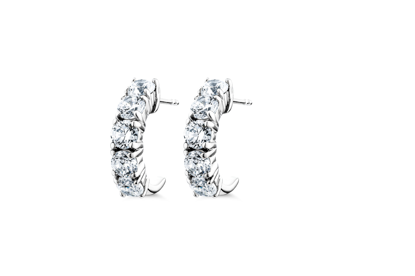 5 DIAMOND BRILLIANT HOOP EARRINGS