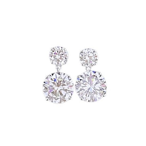 DOUBLE ROUND DIAMOND DROP EARRINGS