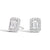 EMERALD CUT HALO EARRINGS