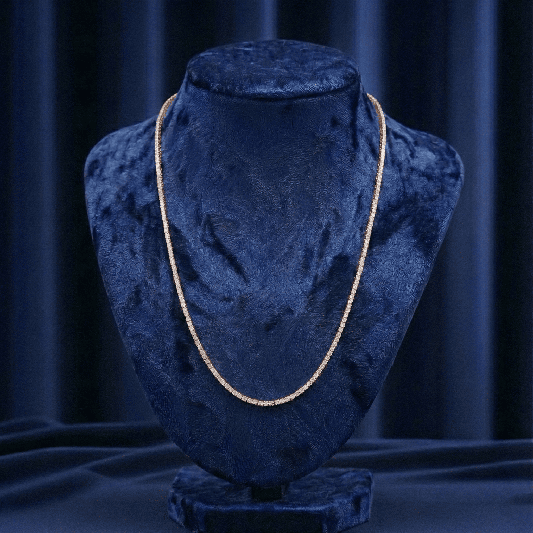 قلادة تنس من الموسانيت مقاس 2 مم - ذهب أبيض