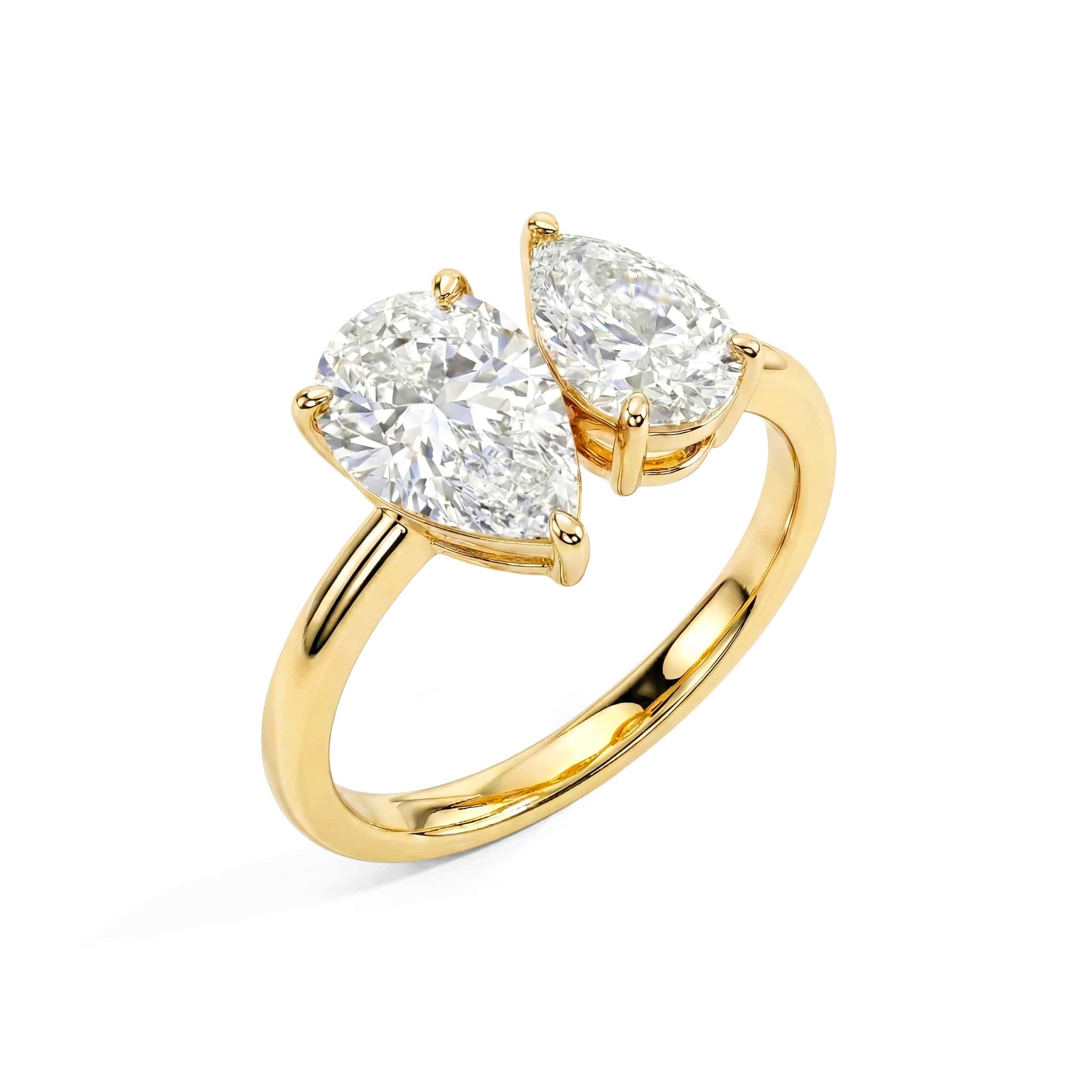 Double Pear Ring - White Gold