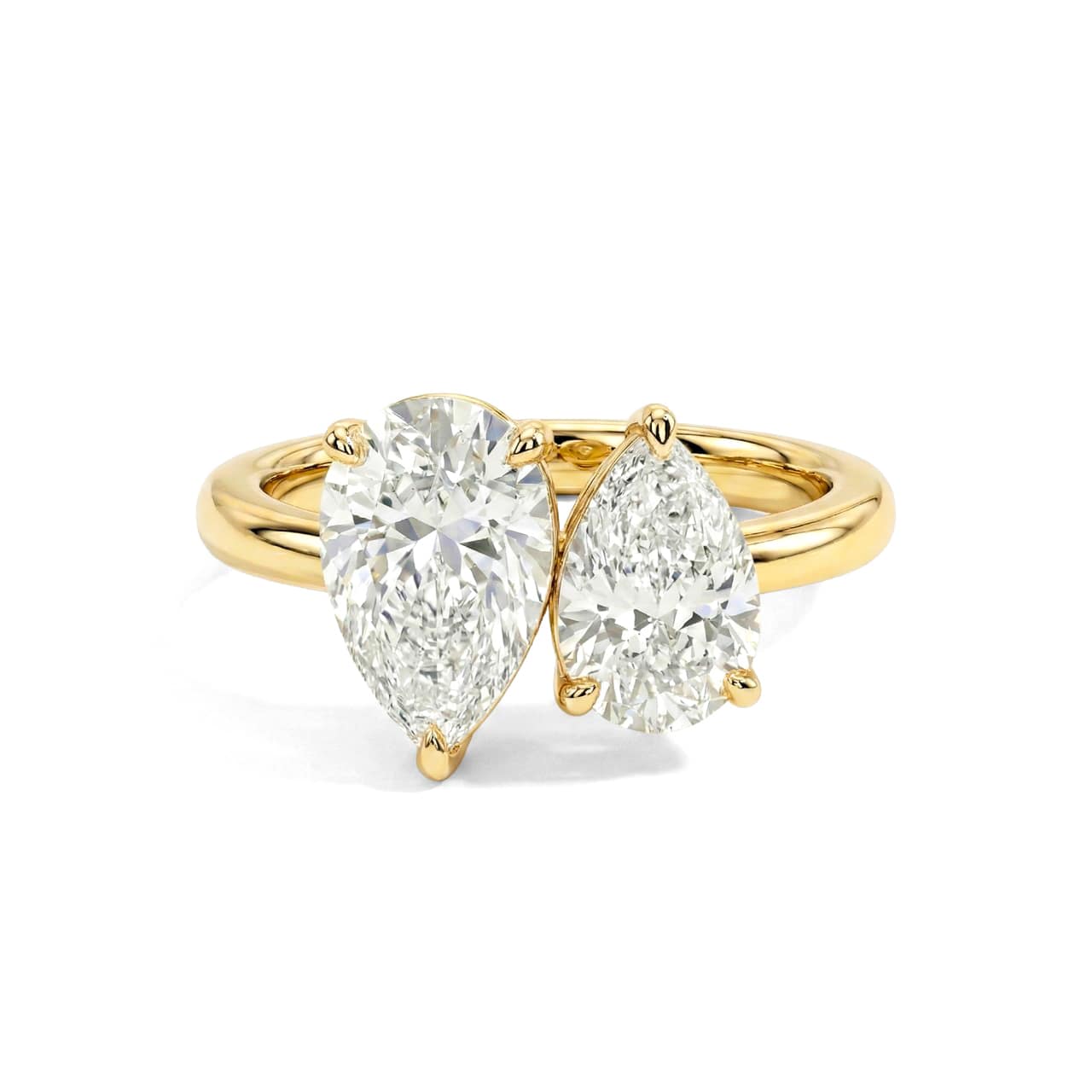 Double Pear Ring - Yellow Gold