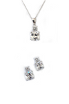 CUSHION CUT PENDANT & MATCHING CUSHION CUT ERARINGS