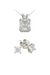 SOLITAIRE RADIANT CUT DOUBLE PRONG PENDANT WITH MATCHING RING