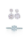 DOUBLE ROUND DIAMOND DROPS WITH MATCHING TIMELESS SOLITAIRE RING