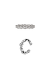 JAZZ STYLE ETERNITY RING  WITH MATCHING NON PIERCING JAZZ  EAR CUFF