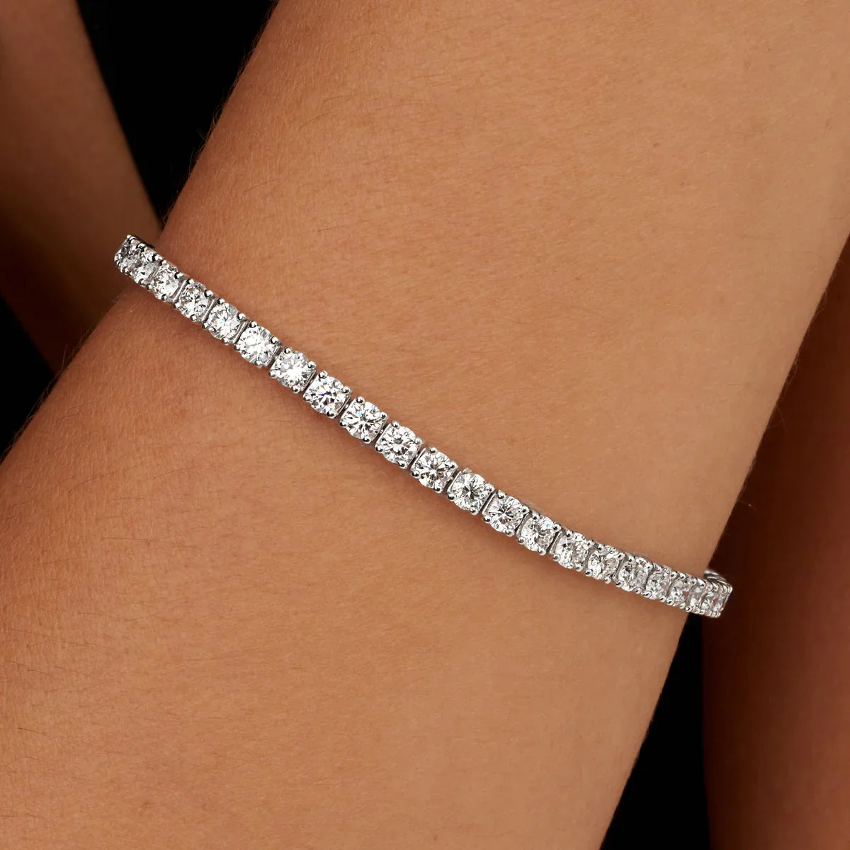 MEN'S 3MM MOISSANITE TENNIS BRACELET - SILVER