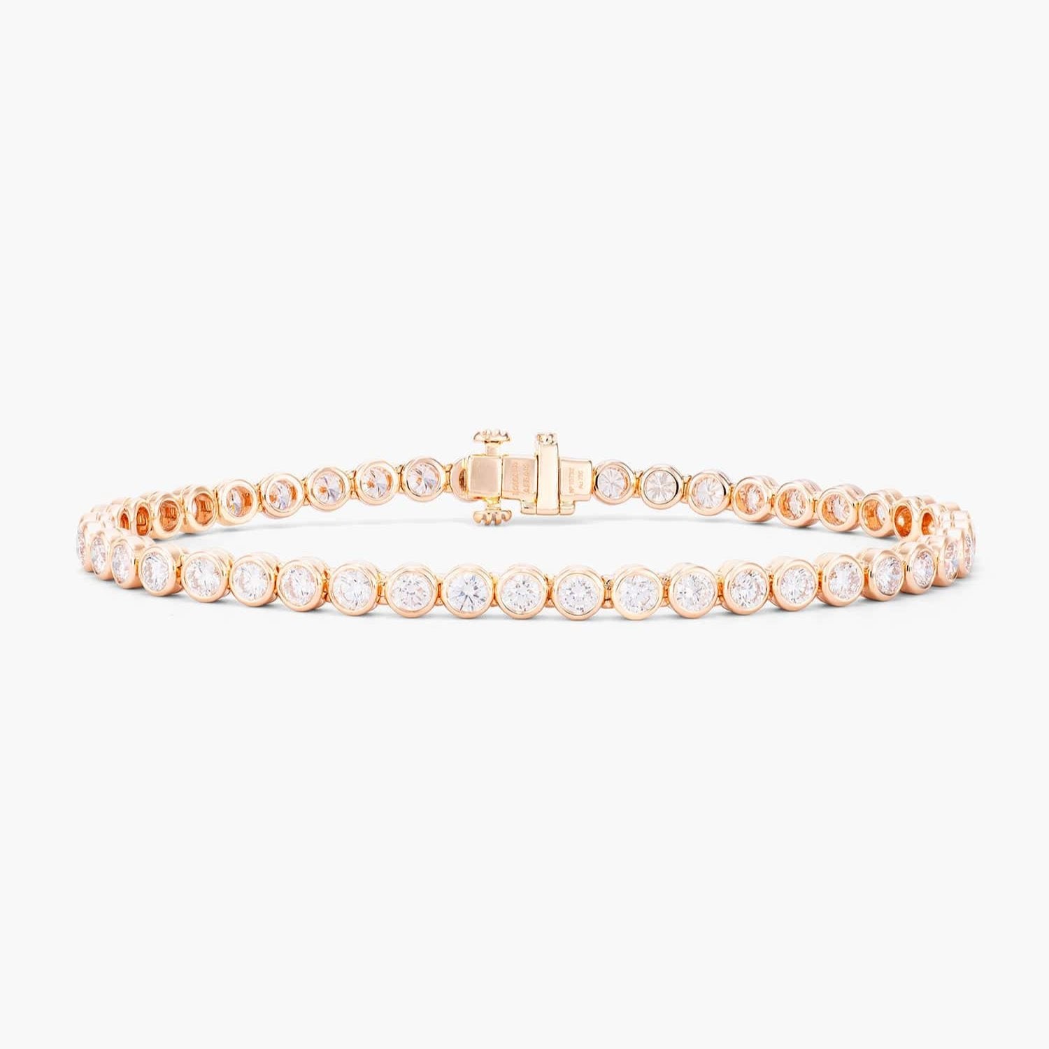 BEZEL SET TENNIS BRACELET - ROSE GOLD