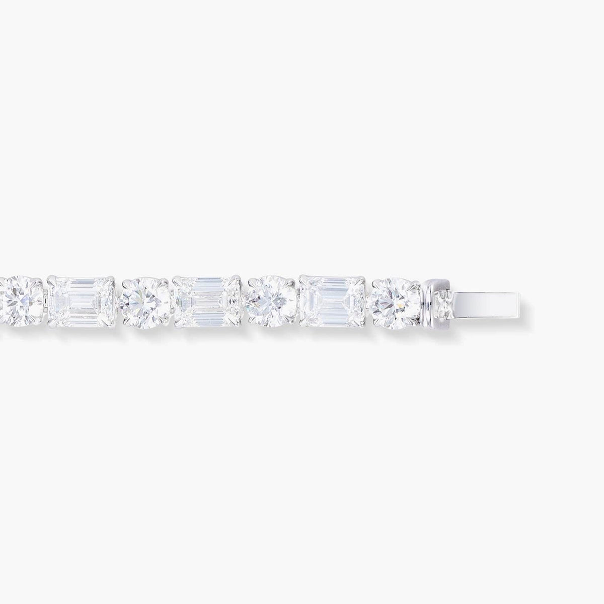 MEN'S BAGUETTE & BRILLIANT CUT TENNIS BRACELET - SILVER