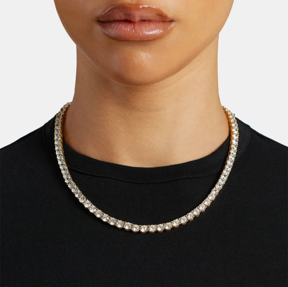 5MM MOISANNITE TENNIS NECKLACE - GOLD - D COLOR - VVS1