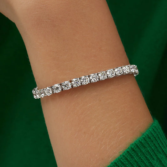 4MM TENNIS BRACELET - WHITE GOLD