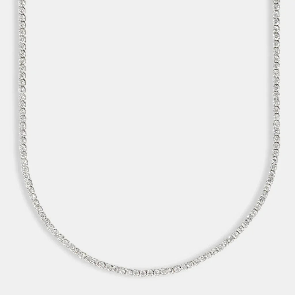 MEN'S 2MM MOISSANITE TENNIS NECKLACE - SILVER