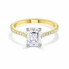 EMERALD CUT SOLITAIRE PAVE ENGAGEMENT RING