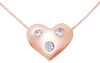 SOLID HEART PENDANT WITH 3 DIAMOND SIMULANT STONES