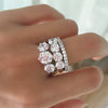 BRILLIANT CUT 3 STONE & 4 STONE  RINGS WITH 3/4 ETERNITY RING SET