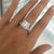 PRINCESS CUT HALO DIAMOND ENGAGEMENT RING WITH MATCHING 3/4 ETERNITY BAND