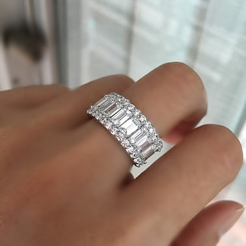 BAGUETTE & ROUND CUT HALF ETERNITY BAND