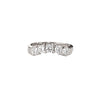 CUSHION CUT ENGAGEMENT RING WITH SIDE DIAMONDS & FIVE STONE CURVED BAND