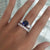 BLUE SAPPHIRE BRILLIANT CUT TRIO WITH MATCHING 7 STONE ETERNITY RING