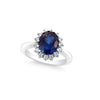 OVAL SAPPHIRE RING WITH SURROUNDING BRILLIANTS