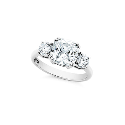 CUSHION & ROUND THREE DIAMOND RING