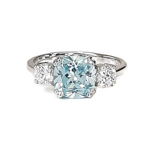 CUSHION & ROUND THREE DIAMOND RING