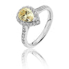 YELLOW DIAMOND HALO TEARDROP RING