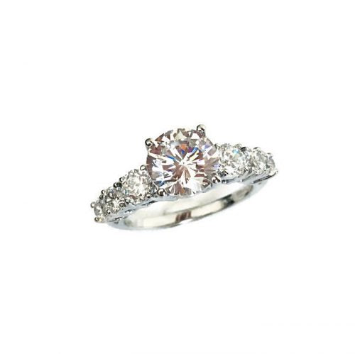 SOLITAIRE ENGAGEMENT RING WITH SIDE BRILLIANTS