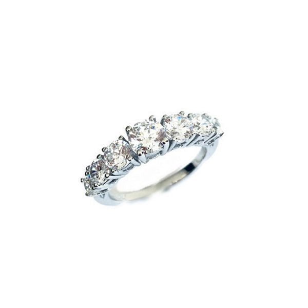 HALF ETERNITY BRILLIANT CUT ENGAGEMENT RING