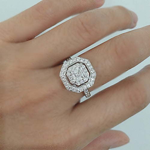 ASSCHER CUT HALO RING