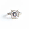 EMERALD CUT HALO RING